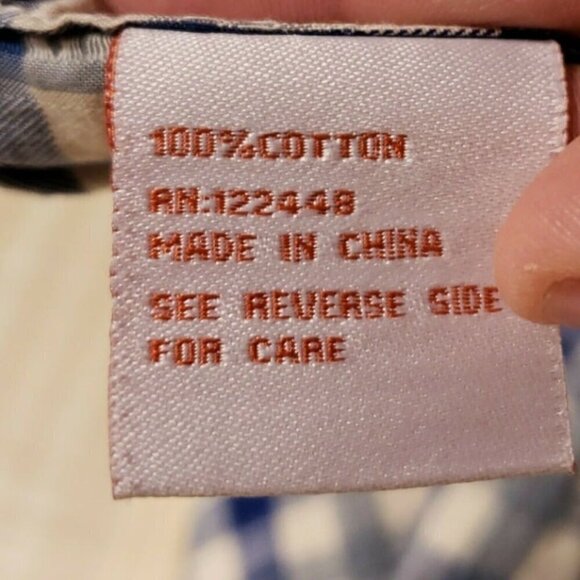 Vertical Mens Cream Blue Check Casual Long Sleeve Shirt XL - Picture 5 of 6